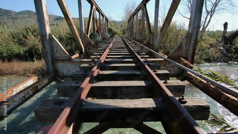 Old train bridge over the river Old train bridge over the river