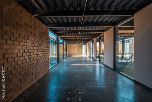 modern office interior industrial design, style flat.