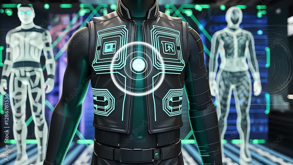 futuristic robot with futuristic background futuristic robot with futuristic background