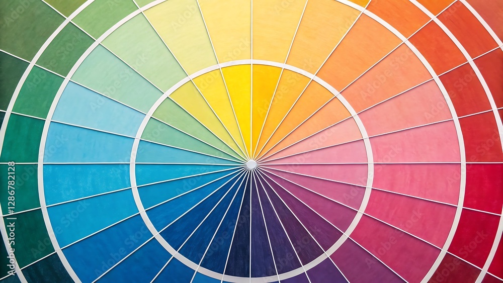 Obraz premium Vibrant color wheel showcasing a spectrum of hues in a balanced and artistic arrangement