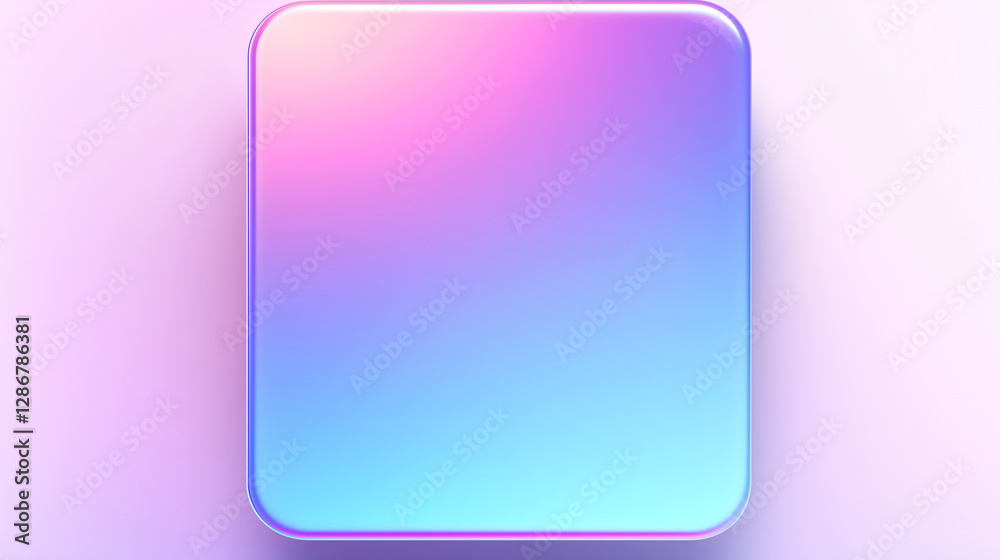 Rounded square showing gradient colors from pink to blue on pastel background