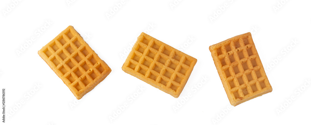 Belgian waffles isolated on a white background