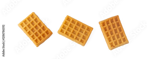 Obraz na płótnie Belgian waffles isolated on a white background w salonie
