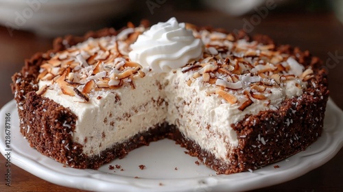 Wallpaper Mural Coconut Cream Pie Sliced on Plate Torontodigital.ca