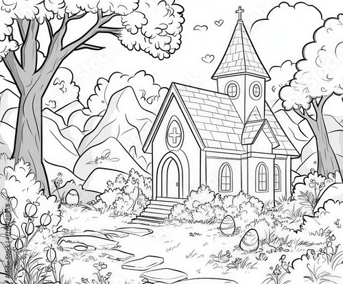 A cozy Easter Sunday church...