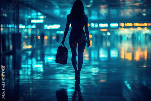 Happy Traveler In The Airport