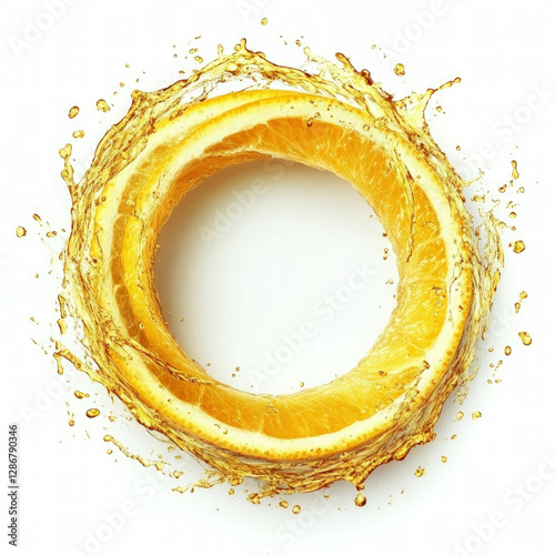 Orange Splash Isolated On W...