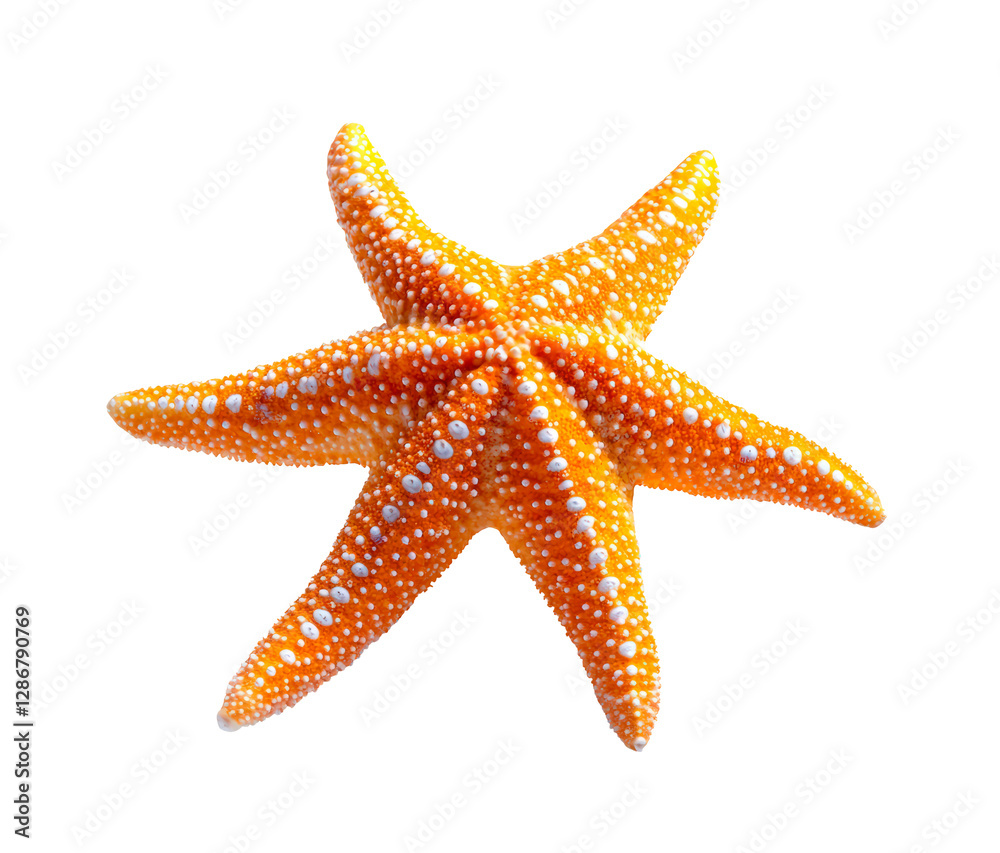 Bright orange starfish isolated on transparent background Bright orange starfish isolated on transparent background