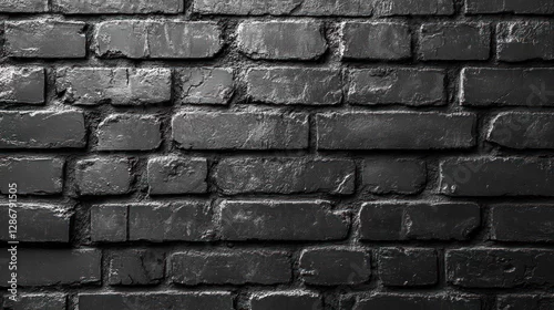 Fototapeta Dark Brick Wall Texture: A Monochromatic Study in Architectural Detail