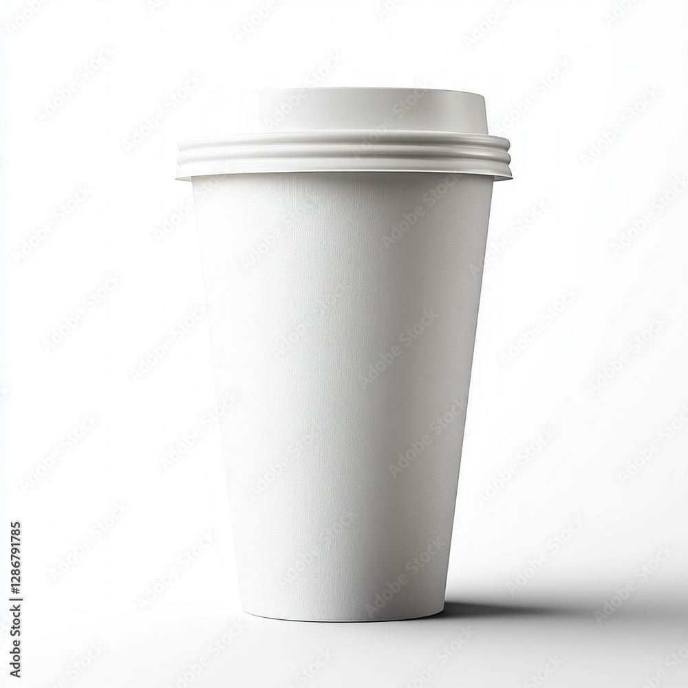White Paper Coffee Cup Isolated White Paper Coffee Cup Isolated