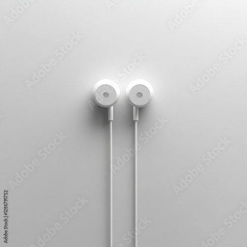 White Earphones Isolated