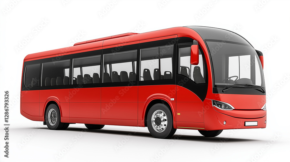 Big red coach bus isolated on white background Big red coach bus isolated on white background