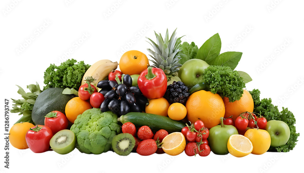 Bunch of fresh fruits and vegetables nourish Bunch of fresh fruits and vegetables nourish