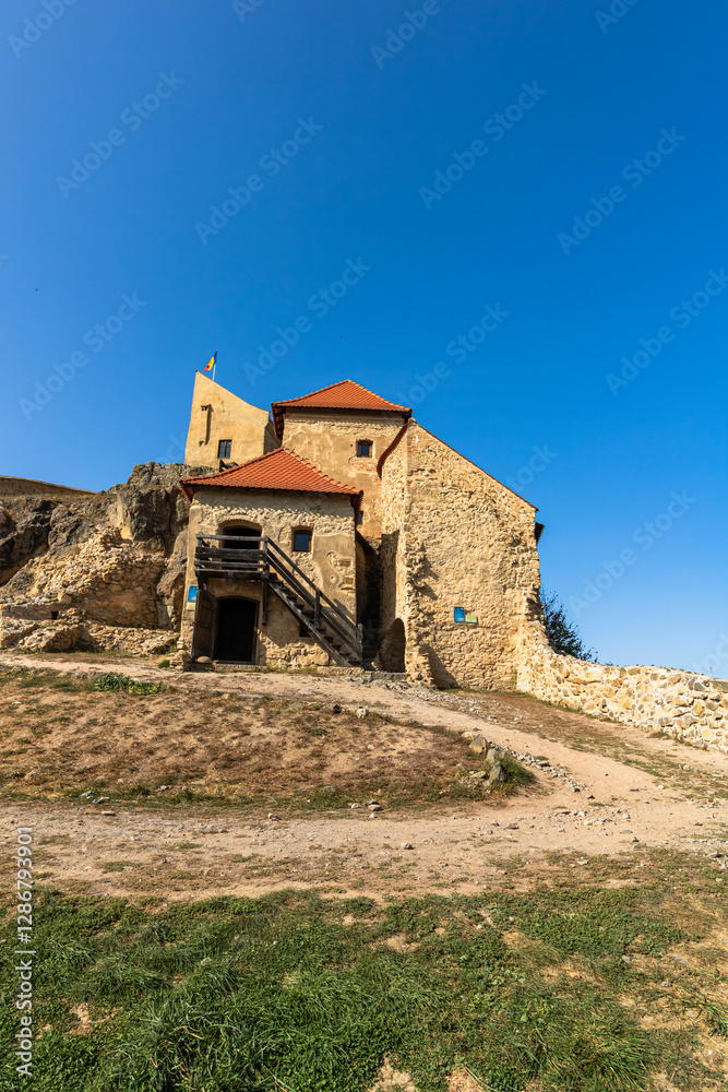 Fototapeta premium Famous Rupea fortress in Transylvania, Romania. Rupea Citadel (Cetatea Rupea)