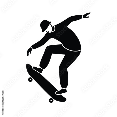 silhouette of a skateboarder jumping