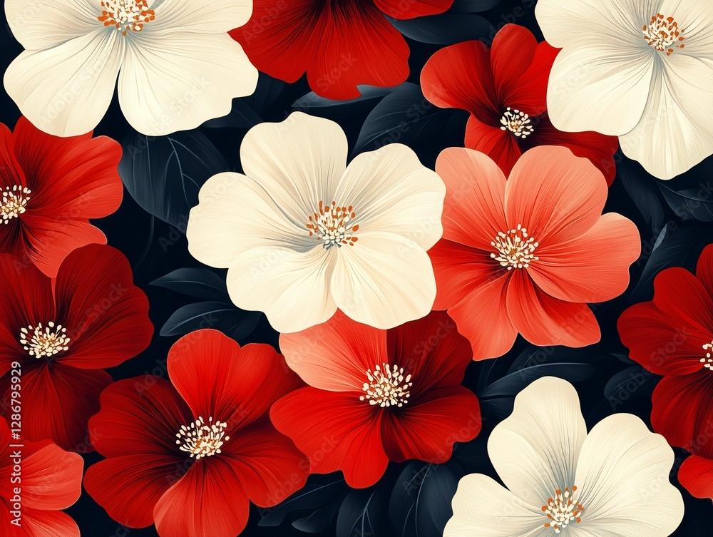 Obraz premium red flowers background