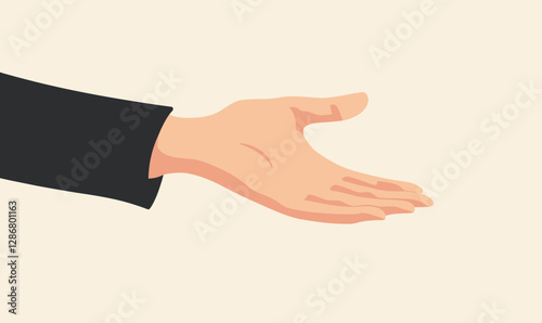 Flat Minimalist Open Hand Gesture SVG Vector Art for Design and Communication Concepts