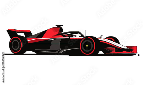 Sleek F1 Race Car Vector Illustration in Minimalist Style for Sports Enthusiasts