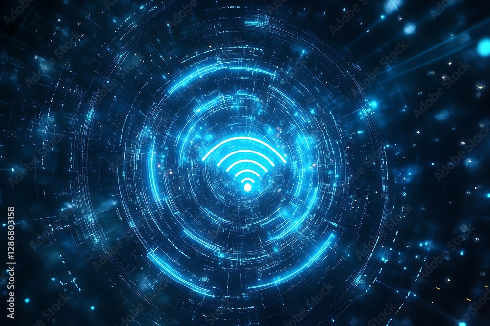 Futuristic Wifi Network Tunnel Futuristic Wifi Network Tunnel