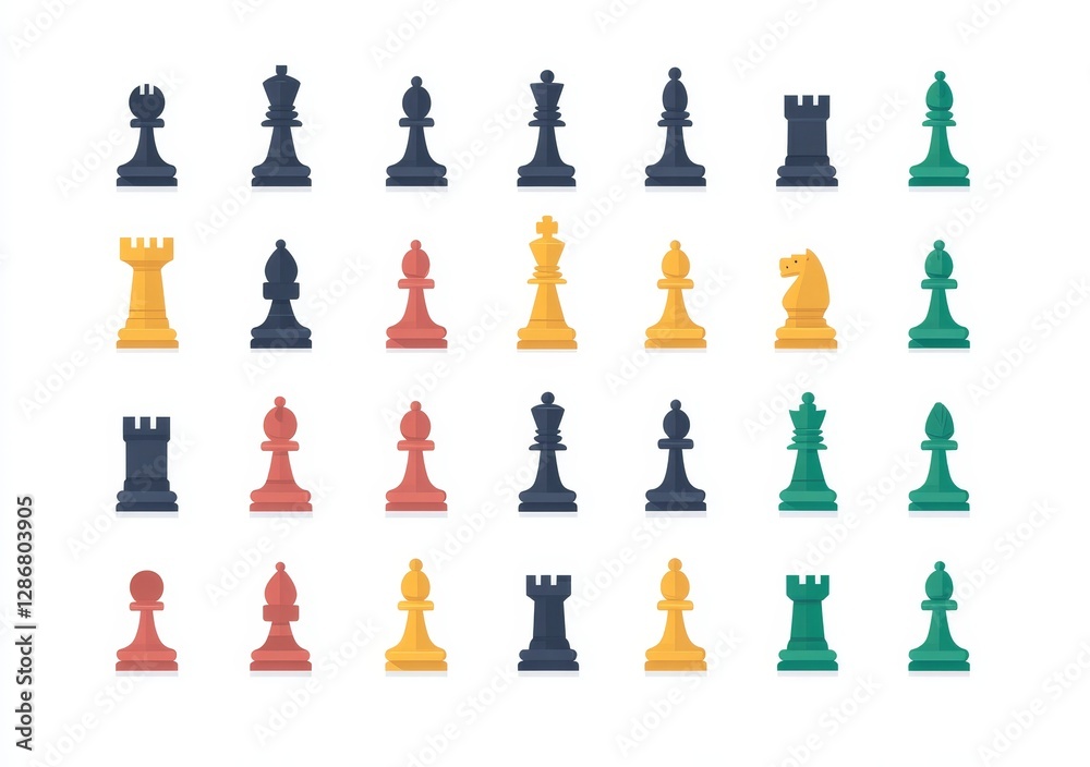 The group of chess pieces in chess is made up of the rook, bishop, king, knight, queen, and pawn The group of chess pieces in chess is made up of the rook, bishop, king, knight, queen, and pawn