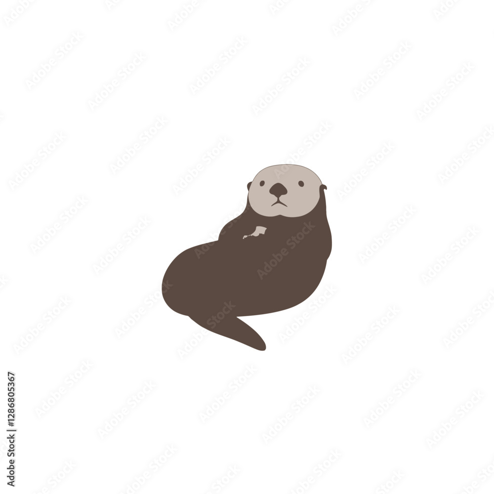 Sea Otter Vector Logo Design Sea Otter Vector Logo Design