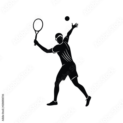 tennis player silhouette vector