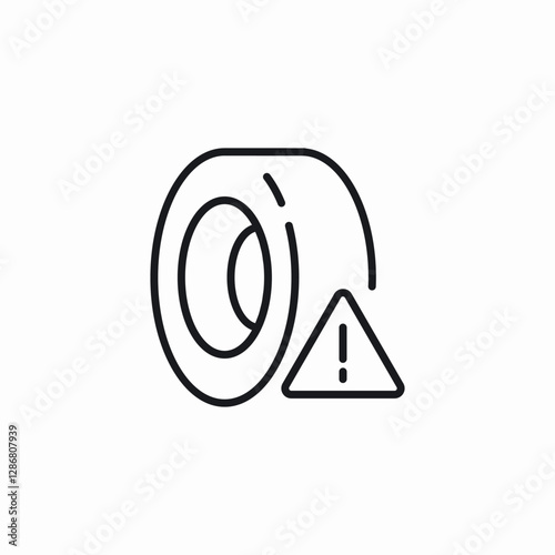 car tire warning icon sign vector