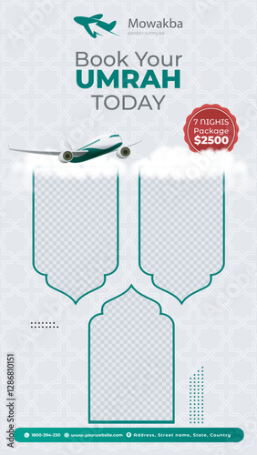 Hajj Umrah Ads posts Travel tour template  Instagram mecca Islamic social media story template promo