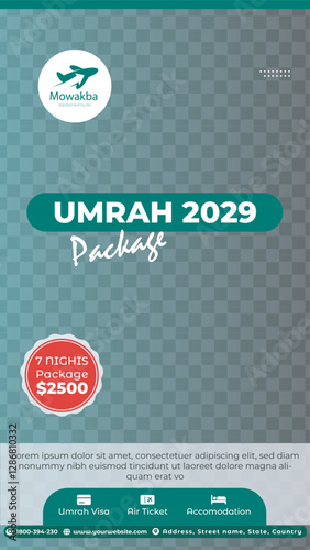 Hajj Umrah Ads posts Travel tour template  Instagram mecca Islamic social media story template promo