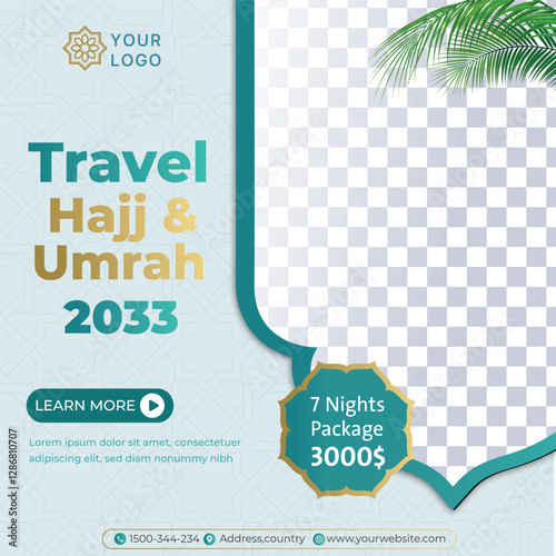 Hajj Umrah Ads posts Travel tour template  Instagram mecca Islamic social media story template promo