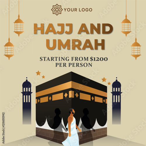 Hajj Umrah Ads posts Travel tour template  Instagram mecca Islamic social media story template promo