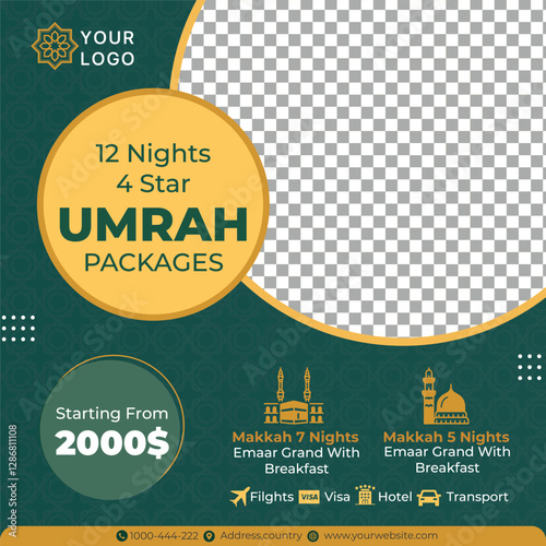 Hajj Umrah Ads posts Travel tour template  Instagram mecca Islamic social media story template promo