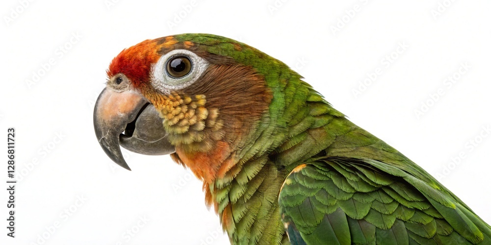 Obraz premium rusty faced parrot isolated on white background