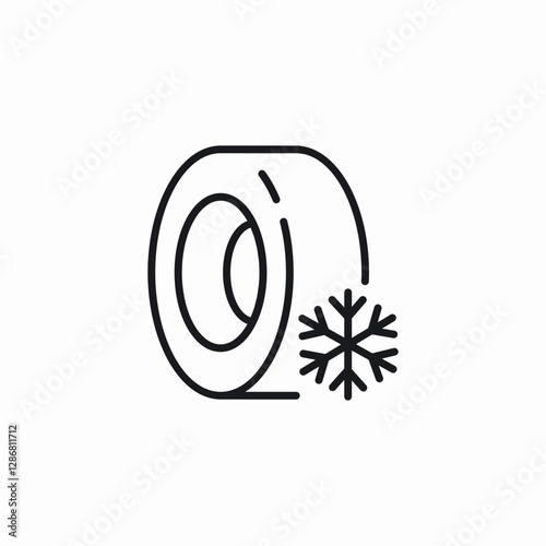 winter car tires icon sign vector