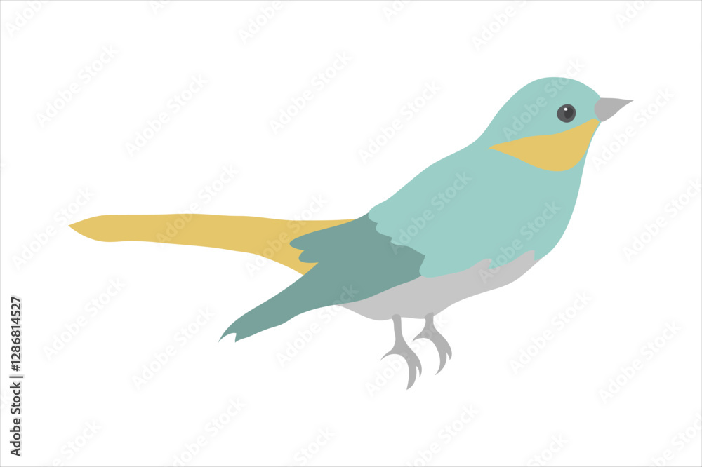 vector illustration of a blue bird minimal 2d vector illustration of a blue bird minimal 2d