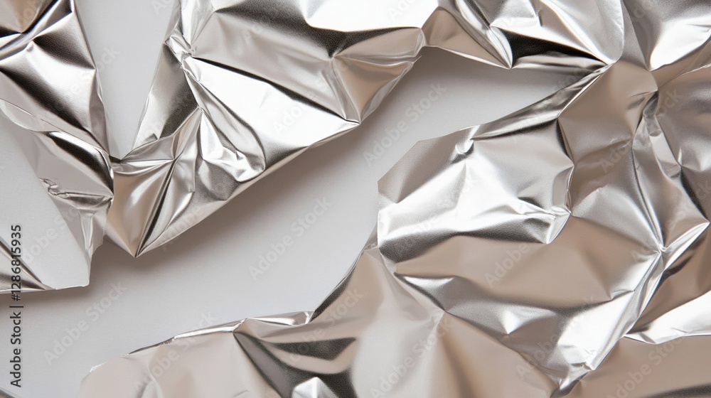 Elegant Crumpled metallic silver foil background with sharp light reflections industrial and edgy aesthetic ideal for creative projects Elegant Crumpled metallic silver foil background with sharp light reflections industrial and edgy aesthetic ideal for creative projects