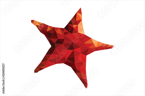 Red Christmas Star Decoration with Gold Accents