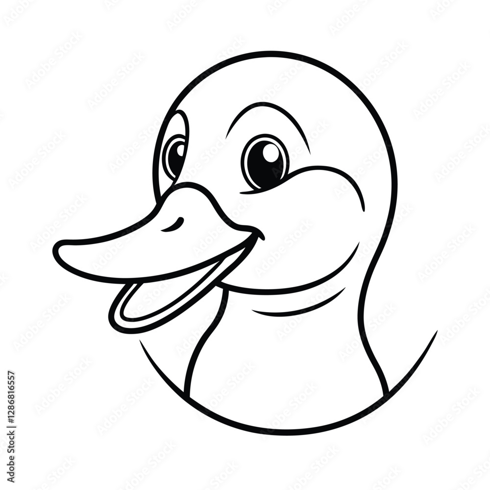 Fototapeta premium funny cartoon duck smiling head