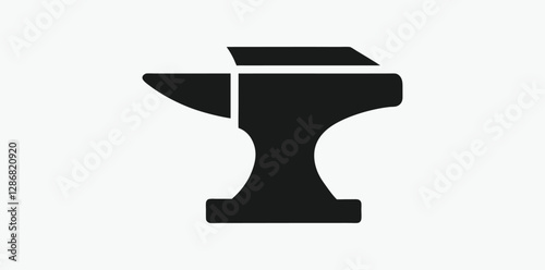 anvil icon, anvil silhouette, blacksmith symbol, forging tool, heavy industry, vector illustration