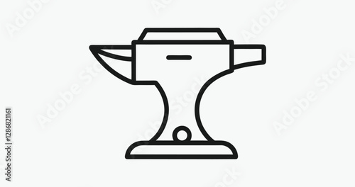 anvil icon, anvil silhouette, blacksmith symbol, forging tool, heavy industry, vector illustration