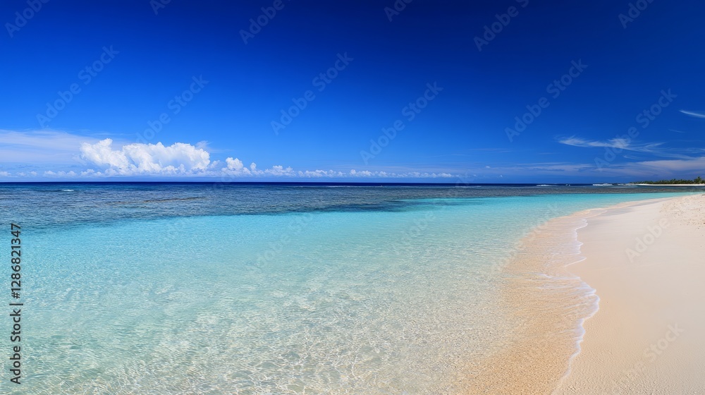 Tropical beach with clear blue water and white sand, embodying serene simplicity.
Tropical beach with clear blue water and white sand, embodying serene simplicity.