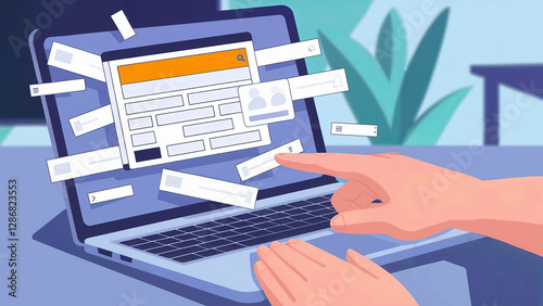 A conceptual image representing website optimization and digital marketing, highlighting keyword selection and search engine ranking