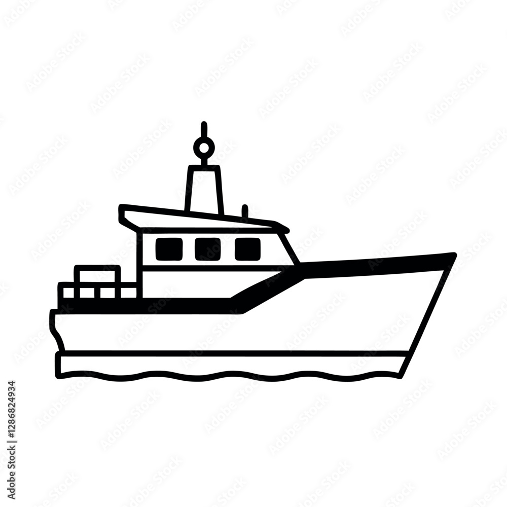 Obraz premium vector illustration of a ship