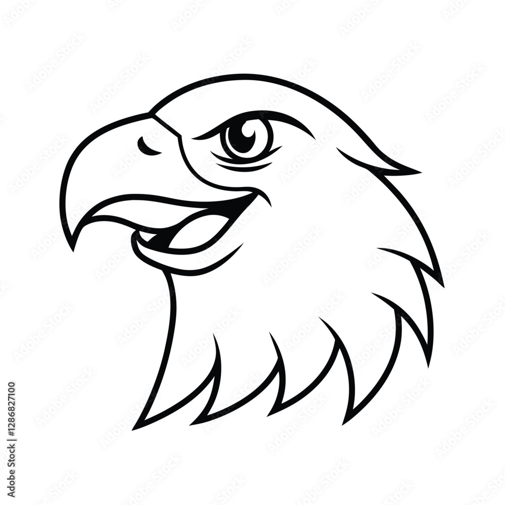 Fototapeta premium smile eagle head vector illustration