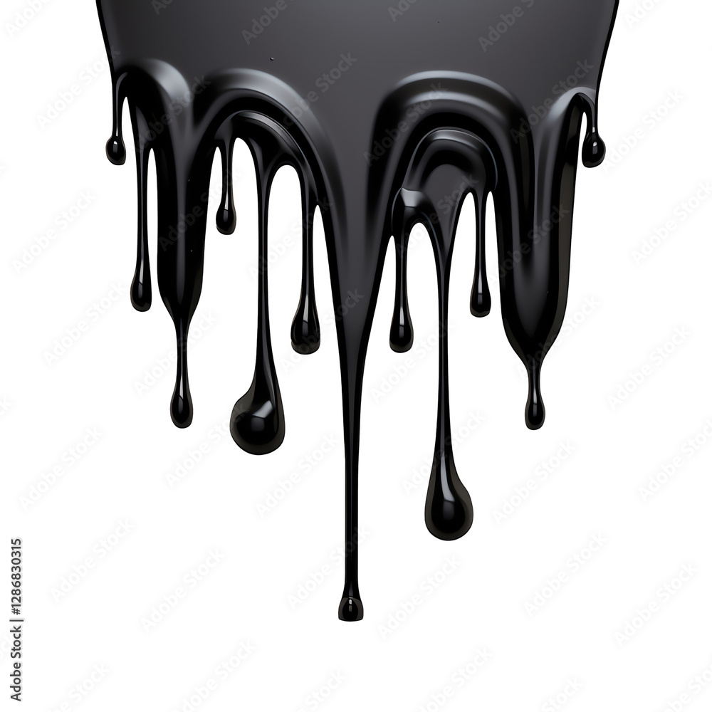 Isolated Dripping Black Paint Isolated Dripping Black Paint