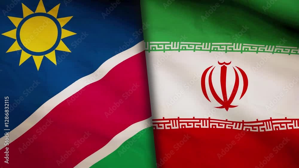 Iran and Namibia flag