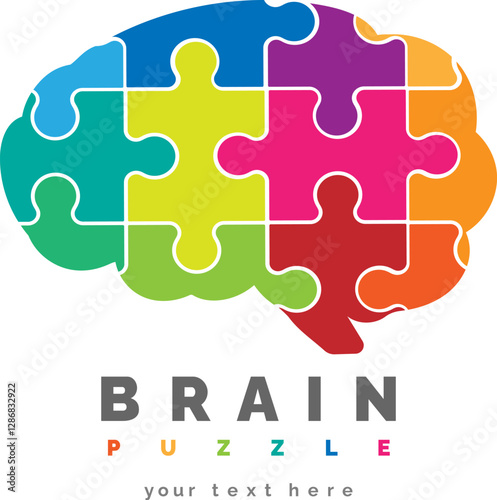 Brain shape puzzle logo