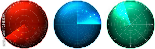 Set of radar screen