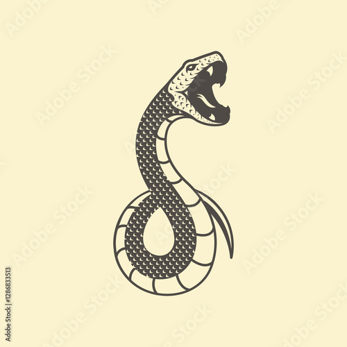 snake logo design vector illustration template
