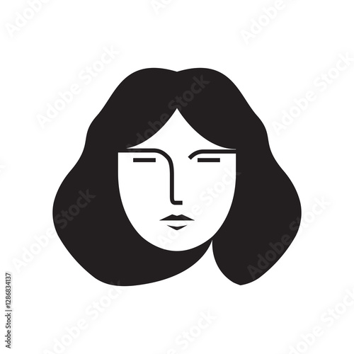beauty woman short hair head  design vector illustration template